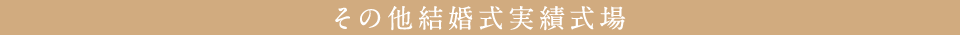 その他結婚式実績式場